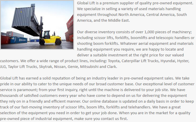 Global Lift Equipment San Francisco